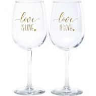 PartyCity Love Is Love Wine Glasses 2ct