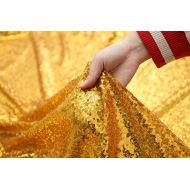 PartyDelight 108 inches Round Gold Sequin Tablecloth for Wedding/Party Gold (Balloons As Gifts)
