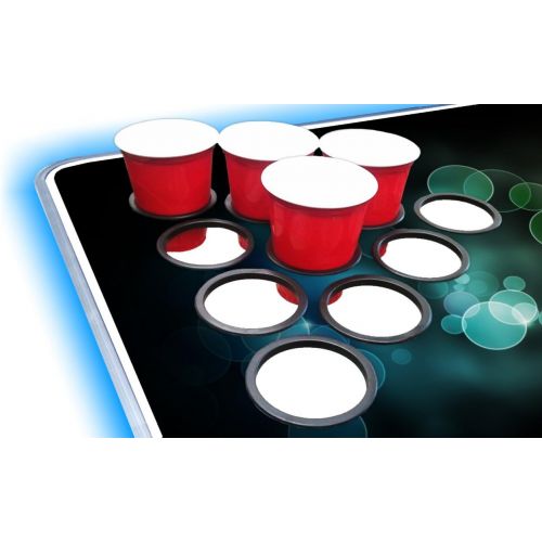  PartyPongTables.com 8-Foot Professional Beer Pong Table w/Optional Cup Holes & LED Lights - Bubbles and Color Spectrum Editions