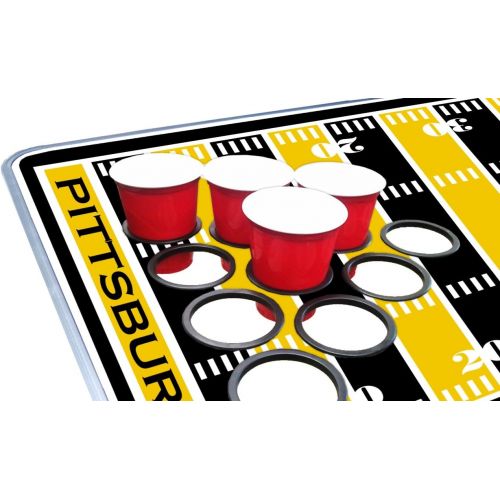  [아마존베스트]PartyPongTables.com 8-Foot Professional Beer Pong Table w/Optional Cup Holes - Pittsburgh Football Field Graphic