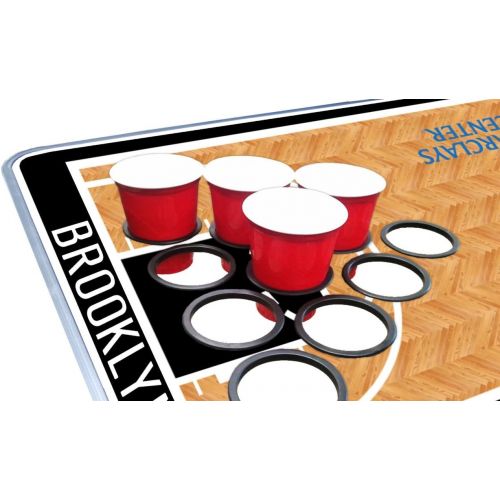  [아마존베스트]PartyPongTables.com 8-Foot Professional Beer Pong Table w/Optional Cup Holes - New Jersey Basketball Court Graphic