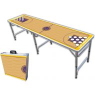 [아마존베스트]PartyPongTables.com 8-Foot Professional Beer Pong Table w/Optional Cup Holes - Los Angeles Basketball Court Graphic