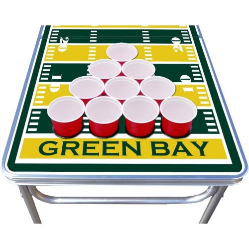  [아마존베스트]PartyPongTables.com 8-Foot Professional Beer Pong Table w/Optional Cup Holes - Green Bay Football Field Graphic