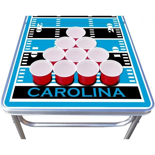  [아마존베스트]PartyPongTables.com 8-Foot Professional Beer Pong Table w/Optional Cup Holes - Carolina Football Field Graphic