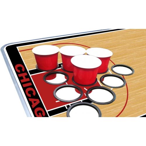  [아마존베스트]PartyPongTables.com 8-Foot Professional Beer Pong Table w/Optional Cup Holes - Chicago Basketball Court Graphic