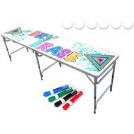 [아마존베스트]PartyPongTables.com 8-Foot Beer Pong Table w/Optional Cup Holes, LED Lights, Dry Erase Surface & More - Choose Your Table Model