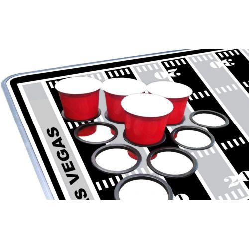  PartyPongTables.com 8-Foot Professional Beer Pong Table w/Optional Cup Holes - Las Vegas Football Field Graphic