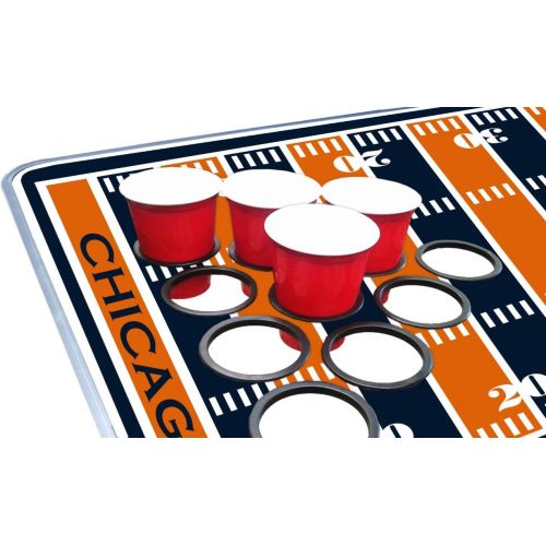  PartyPongTables.com 8-Foot Professional Beer Pong Table w/Optional Cup Holes - Chicago Football Field Graphic