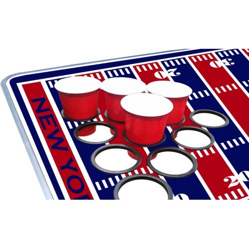  PartyPongTables.com 8-Foot Professional Beer Pong Table w/Optional Cup Holes - New York Football Field Graphic