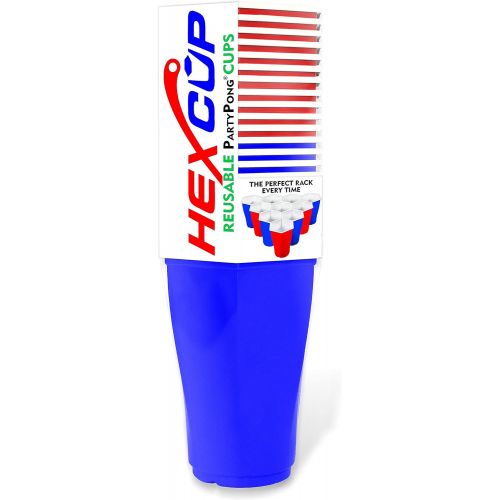  PartyPongTables.com HEXCUP - Reusable Party Pong Cup Set by PartyPong - 22 Reusable Cups, 3 Balls, & Plastic Game Card