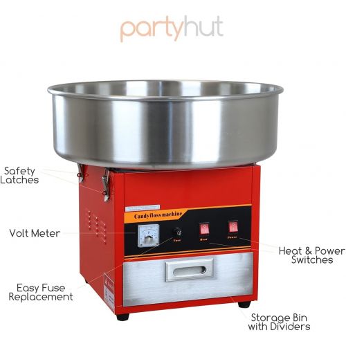  [아마존베스트]PartyHut Large Commercial Cotton Candy Machine Party Candy Floss Maker Red