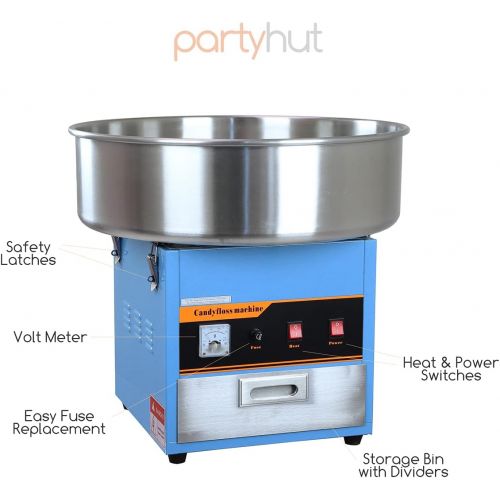  Partyhut Large Commercial Cotton Candy Machine Party Candy Floss Maker Blue