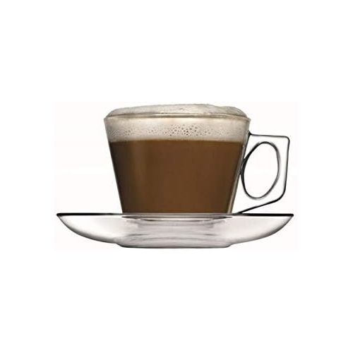  Pasabahce 97302 - 12-tlg Tassen mit Unterteller Vela, fuer Tee, Kaffee, Cappuccino, fuer 6 Personen