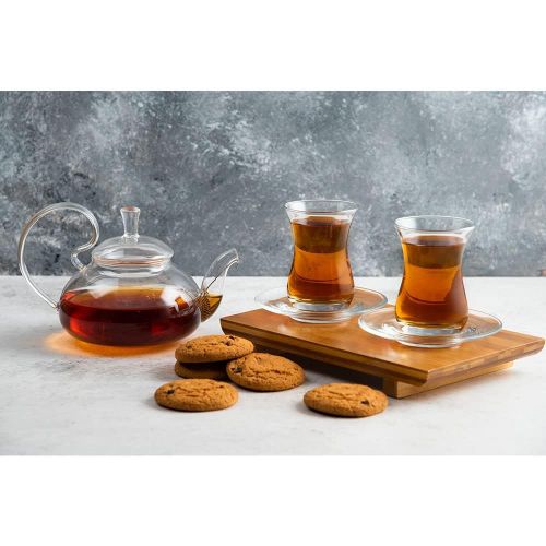  [아마존베스트]Pasabahce Heybeli Turkish Tea Glass Saucers (Set of 6)