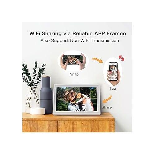  Digital Picture Frame WiFi, 10.1 Inch Frameo Digital Photo Frame, 32GB Memory, 1280*800 HD Touch Screen, Auto-Rotate, Share Pictures Videos Instantly, Wedding, Birthday Gifts for Women, Mom, Dad Gifts