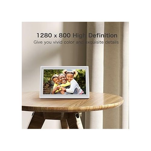  Digital Picture Frame WiFi, 10.1 Inch Frameo Digital Photo Frame, 32GB Memory, 1280*800 HD Touch Screen, Auto-Rotate, Share Pictures Videos Instantly, Wedding, Birthday Gifts for Women, Mom, Dad Gifts