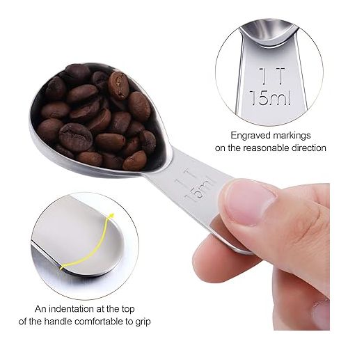 Patelai 3 Pieces Tablespoon Coffee Scoop Stainless Steel Coffee Scoops Short Handle Tablespoon Measuring Spoons for Coffee Tea Sugar Christmas Kitchen Gifts