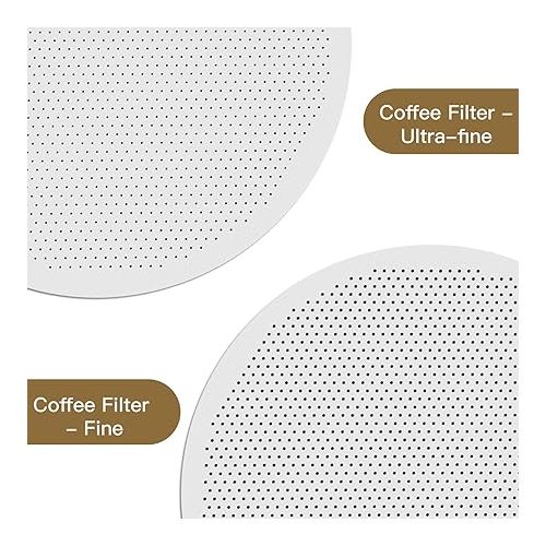  2 Pieces Disc Metal Coffee Filters Fine and Ultra-fine Makers Reusable Metal Coffee Filters Quality Coated Stainless Steel in Coffee Maker