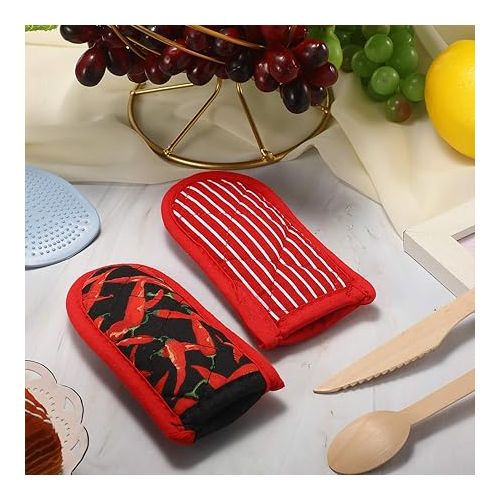  6 Pieces Pan Handle Sleeve Hot Handle Holders Heat Resistant Handle Covers Non-Slip Skillet Pot Holders Kitchen Oven Mitts for Home Kitchen, BBQ and Baking Supplies, 6 Styles