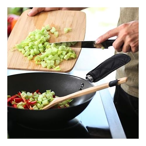  4 Pieces Hot Pan Handle Sleeves Heat Resistant Covers Non-Slip Holders for Home Kitchen Cooking Tools (Classic Styles)