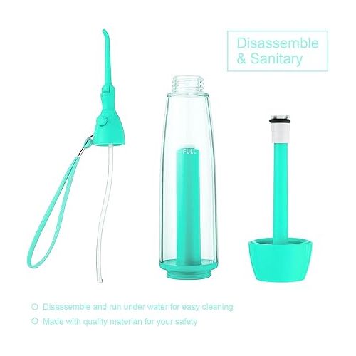  Water Dental Flosser for Teeth Oral Irrigator Water Teeth Cleaner Non Electric Portable Affordable Oral Irrigator Cordless Manual Air Pressure Simple Operation for Home and Travel