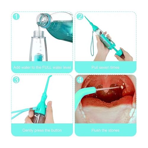  Water Dental Flosser for Teeth Oral Irrigator Water Teeth Cleaner Non Electric Portable Affordable Oral Irrigator Cordless Manual Air Pressure Simple Operation for Home and Travel