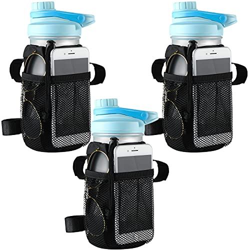  Patelai 3 Pieces Bike Handlebar Bottle Bag Bike Cup Holder Handlebar Bag Bike Water Bottle Holder Waterproof Storage Pouch for Bicycles, Black