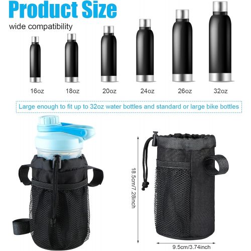  Patelai 3 Pieces Bike Handlebar Bottle Bag Bike Cup Holder Handlebar Bag Bike Water Bottle Holder Waterproof Storage Pouch for Bicycles, Black