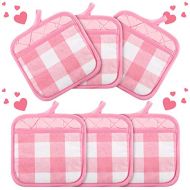 [아마존베스트]Patelai Buffalo Check Pot Holders with Pocket, Christmas Cotton Hot Pad Buffalo Plaid Cloth Potholders Heat Insulation Classic Farmhouse Style Oven Mitts for Kitchen Cooking Baking（Red Bla