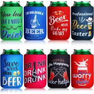 [아마존베스트]Patelai 8 Pieces Beer Can Sleeves Beer Can Coolers Funny Quotes Neoprene Drink Cooler Sleeves for Cans and Bottles