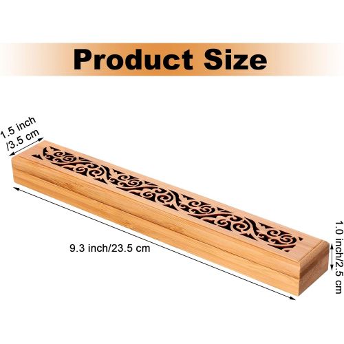  인센스스틱 Patelai 2 Pieces Incense Holder Wooden Incense Stick Holder Crafted Burning Incense Box Ash Catcher Burner for Meditation, Yoga, Aromatherapy