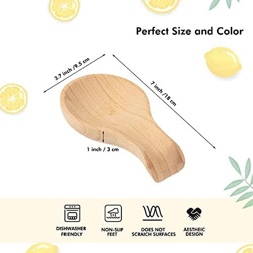  Patelai Spoon Rest For Stove Top Bamboo Holder For Spatula Wood Spoon Rest For Kitchen Counter Spoon Holder For Stove Top or Countertop, Spoon or Tong, Modern and Rustic Spoon Rest For Far