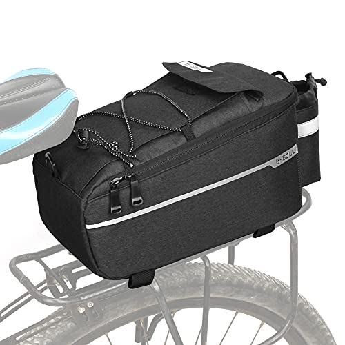  Patgoal Bike Trunk Bag Bicycle Rack Rear Carrier Bag Insulated Trunk Cooler Pack Cycling Bicycle Rear Rack Storage Luggage Pouch Reflective MTB Bike Pannier Shoulder Bag