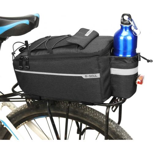  Patgoal Bike Trunk Bag Bicycle Rack Rear Carrier Bag Insulated Trunk Cooler Pack Cycling Bicycle Rear Rack Storage Luggage Pouch Reflective MTB Bike Pannier Shoulder Bag
