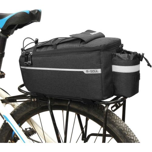  Patgoal Bike Trunk Bag Bicycle Rack Rear Carrier Bag Insulated Trunk Cooler Pack Cycling Bicycle Rear Rack Storage Luggage Pouch Reflective MTB Bike Pannier Shoulder Bag