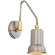 [아마존 핫딜] [아마존핫딜]Pathson Brass Wall Sconce, Adjustable Wall Light Fixtures, Hardwired Swing Arm Wall Lamp for Bedside Lighting, Industrial Vintage Style for E26 Bulbs (Brushed Steel)