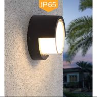 Pathson Outdoor Wall Sconce 8W LED Lamps Waterproof Indoor Modern Low Profile Lighting Fixtures 3000K Warm White Wall Mount Light for Porch Courtyards Matte Black Finish (Warm Ligh