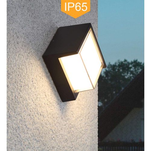  Pathson Outdoor Wall Sconce 8W LED Lamps Waterproof Indoor Modern Low Profile Lighting Fixtures 3000K Warm White Wall Mount Light for Porch Courtyards Matte Black Finish (Warm Ligh