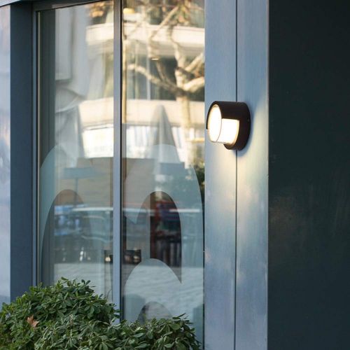  Pathson Outdoor Wall Sconce 8W LED Lamps Waterproof Indoor Modern Low Profile Lighting Fixtures 3000K Warm White Wall Mount Light for Porch Courtyards Matte Black Finish (Warm Ligh