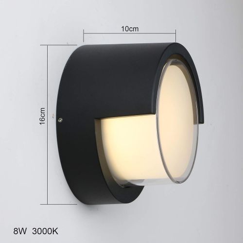  Pathson Outdoor Wall Sconce 8W LED Lamps Waterproof Indoor Modern Low Profile Lighting Fixtures 3000K Warm White Wall Mount Light for Porch Courtyards Matte Black Finish (Warm Ligh