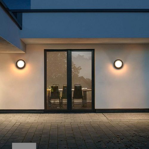  Pathson Outdoor Wall Sconce 8W LED Lamps Waterproof Indoor Modern Low Profile Lighting Fixtures 3000K Warm White Wall Mount Light for Porch Courtyards Matte Black Finish (Warm Ligh