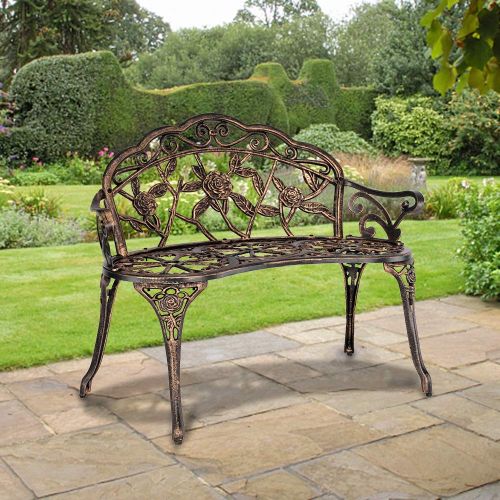  ZOFFYAL Garden Bench Patio Benches,Porch Bench Chair,Metal Bench,Park Yard Outdoor Furniture