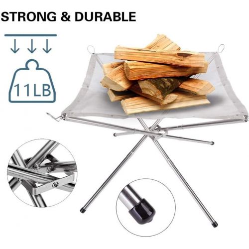  Patios Outdoor Heating Rack Stainless Steel Fire Rack Ultra Lightweight Wood Stove Camping Grill Portable Fire Rack Folding Rack
