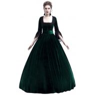 Pattistore Halloween Retro Medieval Costumes Women Renaissance Maiden Fancy Party Long Dress