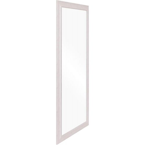  Patton Wall Decor 24 x 58 Beveled Leaner Mirror in Classic Washed Wood Frame Floor, White