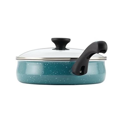  [아마존베스트]Paula Deen 16981 Riverbend Nonstick Cookware Pots and Pans Set, 12 Piece, Gulf Blue Speckle