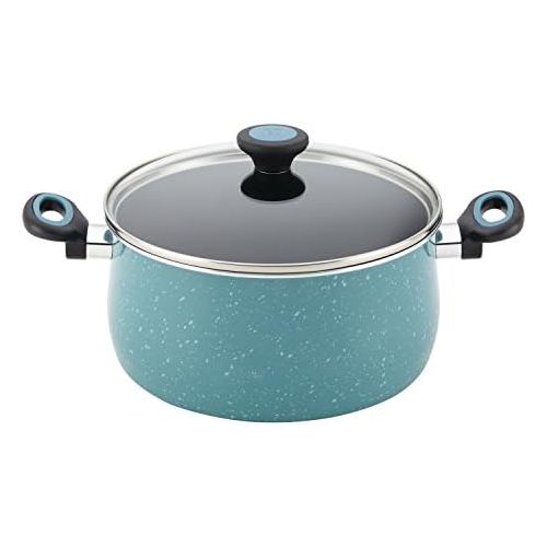  [아마존베스트]Paula Deen 16981 Riverbend Nonstick Cookware Pots and Pans Set, 12 Piece, Gulf Blue Speckle