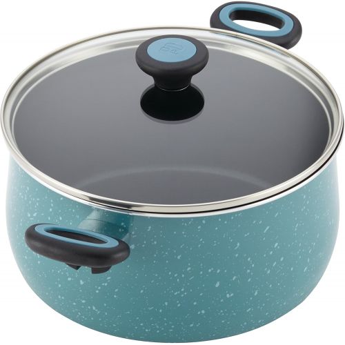  [아마존베스트]Paula Deen 16981 Riverbend Nonstick Cookware Pots and Pans Set, 12 Piece, Gulf Blue Speckle