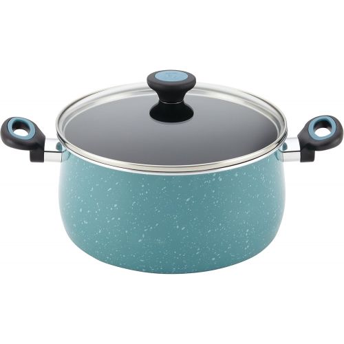  [아마존베스트]Paula Deen 16981 Riverbend Nonstick Cookware Pots and Pans Set, 12 Piece, Gulf Blue Speckle