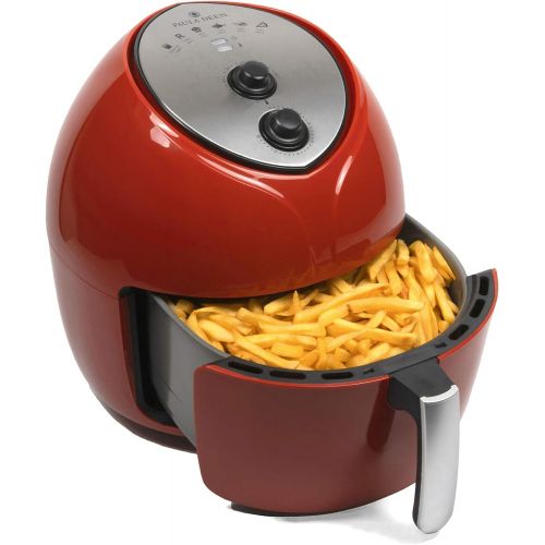  [아마존베스트]Paula Deen 9.5 QT (1700 Watt) Family-Sized Air Fryer, Rapid Air Circulation System, Single Basket, Ceramic Non-Stick Coating, Simple Knob Controls, Timer with Auto Shut-Off, 50 Rec